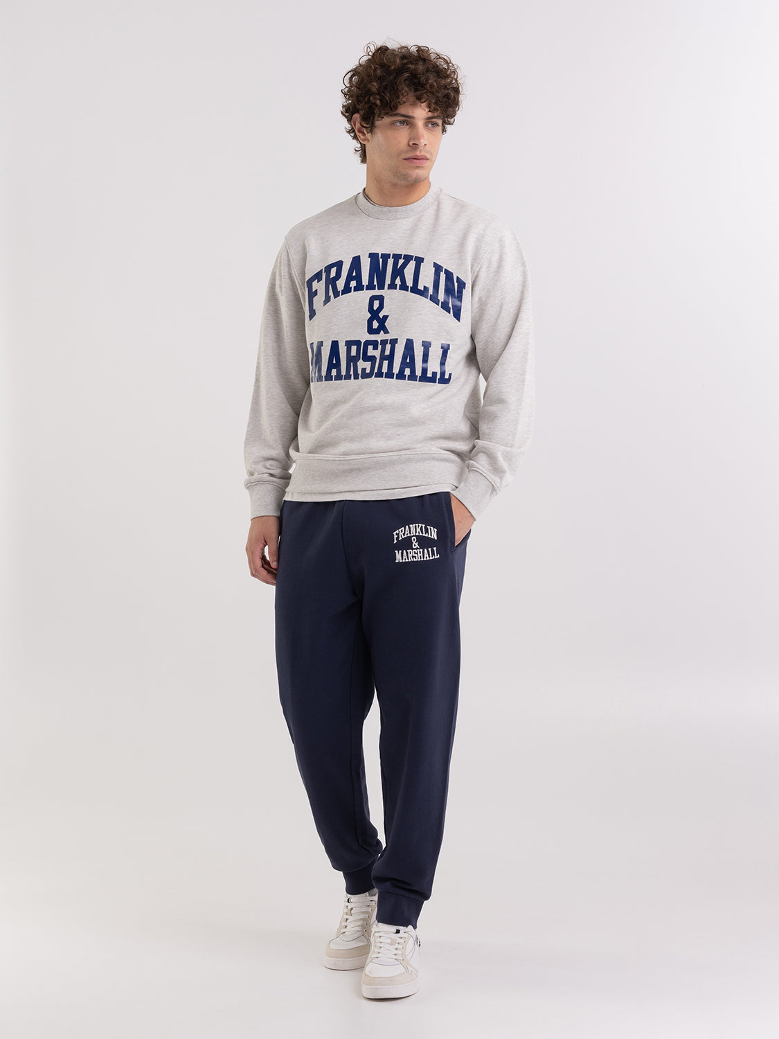 Crewneck sweatshirt with arch letter logo print | Franklin & Marshall